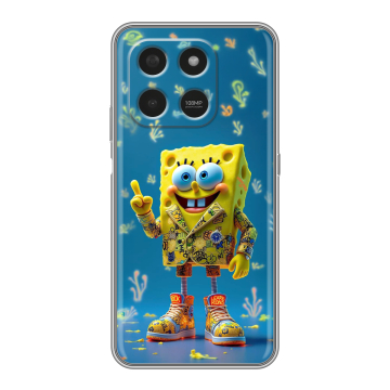 Силиконовый чехол на Honor X7d с принтом Спанч боб Спанчбоб Силиконовый чехол на Honor X7d с принтом Спанч боб Спанчбоб