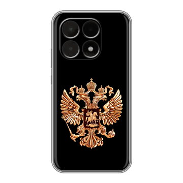 Силиконовый чехол на Xiaomi 15T с принтом Герб России золотой Силиконовый чехол на Xiaomi 15T с принтом Герб России золотой