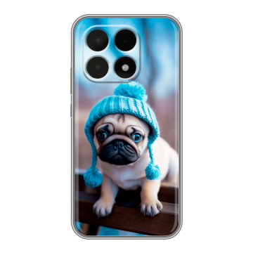 Силиконовый чехол на Xiaomi 15T с принтом Мопс в шапке Силиконовый чехол на Xiaomi 15T с принтом Мопс в шапке