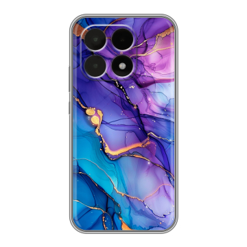 Силиконовый чехол на Xiaomi 15T с принтом синий мрамор