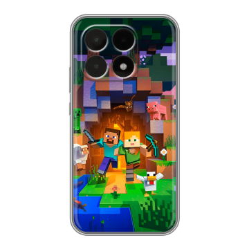 Силиконовый чехол на Xiaomi 15T с принтом Майнкрафт Minecraft Силиконовый чехол на Xiaomi 15T с принтом Майнкрафт Minecraft