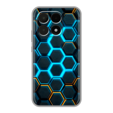 Силиконовый чехол на Xiaomi 15T с принтом Неоновые соты Силиконовый чехол на Xiaomi 15T с принтом Неоновые соты
