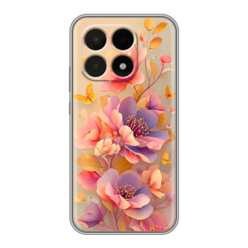 Силиконовый чехол на Xiaomi 15T с принтом Цветы и бабочки Силиконовый чехол на Xiaomi 15T с принтом Цветы и бабочки