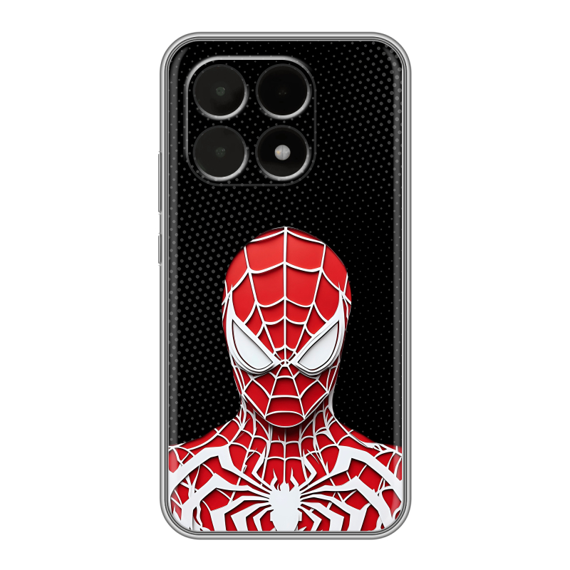 Силиконовый чехол на Xiaomi 15T с принтом человек паук spiderman Силиконовый чехол на Xiaomi 15T с принтом человек паук spiderman