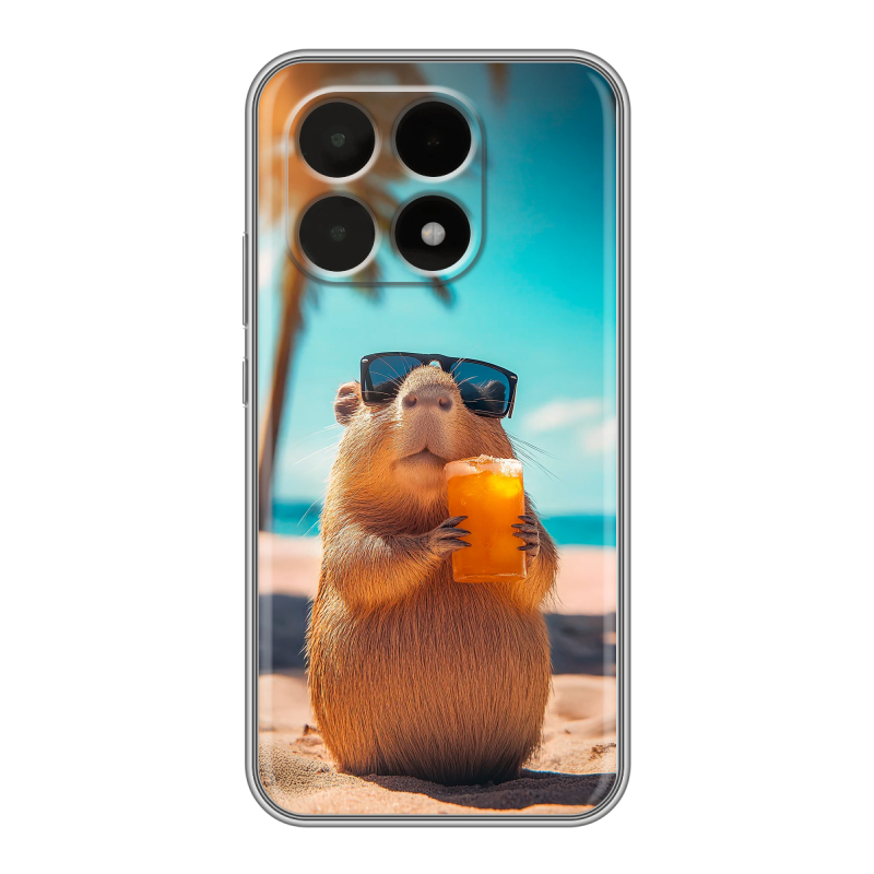 Силиконовый чехол на Xiaomi 15T с принтом Капибара Силиконовый чехол на Xiaomi 15T с принтом Капибара