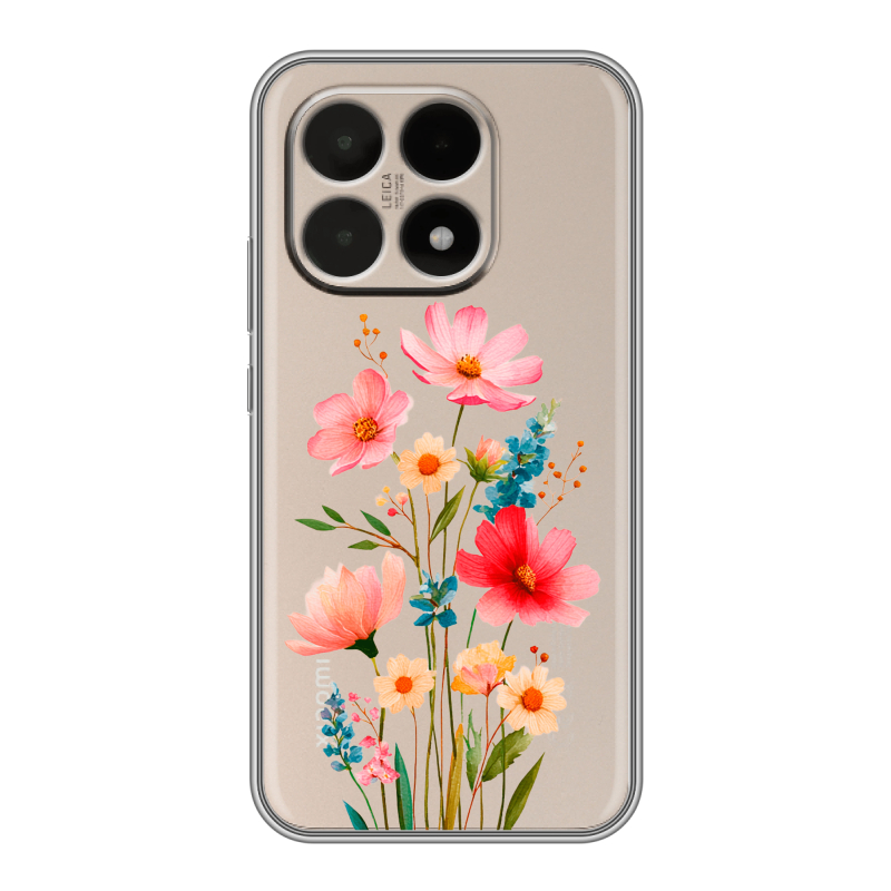 Силиконовый чехол на Xiaomi 15T с принтом Цветы Силиконовый чехол на Xiaomi 15T с принтом Цветы