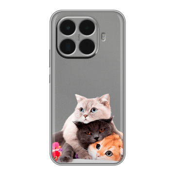 Силиконовый чехол на Xiaomi 15T Pro с принтом Кошки Силиконовый чехол на Xiaomi 15T Pro с принтом Кошки