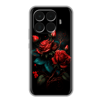 Силиконовый чехол на Xiaomi 15T Pro с принтом Розы красные