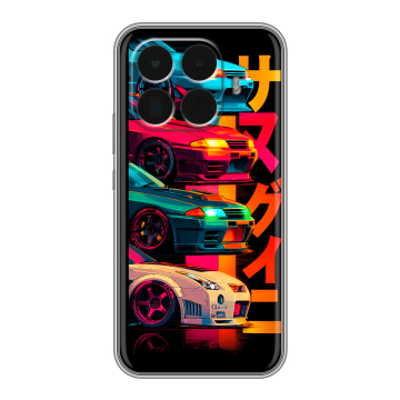 Силиконовый чехол на Xiaomi 15T Pro с принтом Гоночные машины Силиконовый чехол на Xiaomi 15T Pro с принтом Гоночные машины