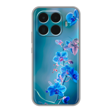 Силиконовый чехол на Xiaomi 15T Pro с принтом Голубые цветы