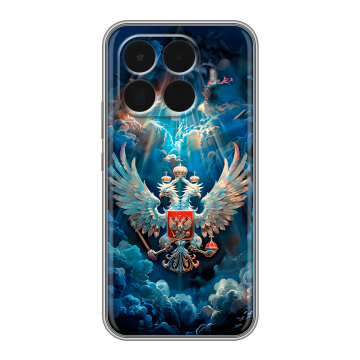 Силиконовый чехол на Xiaomi 15T Pro с принтом Герб флаг России Силиконовый чехол на Xiaomi 15T Pro с принтом Герб флаг России
