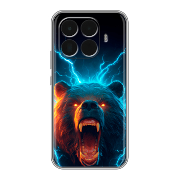 Силиконовый чехол на Xiaomi 15T Pro с принтом Медведь Силиконовый чехол на Xiaomi 15T Pro с принтом Медведь