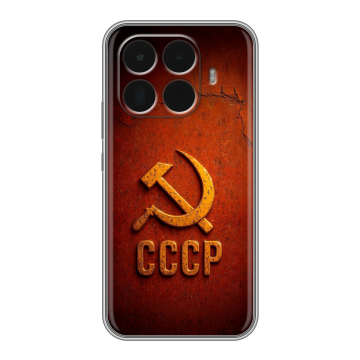 Силиконовый чехол на Xiaomi 15T Pro с принтом Флаг Герб СССР Силиконовый чехол на Xiaomi 15T Pro с принтом Флаг Герб СССР
