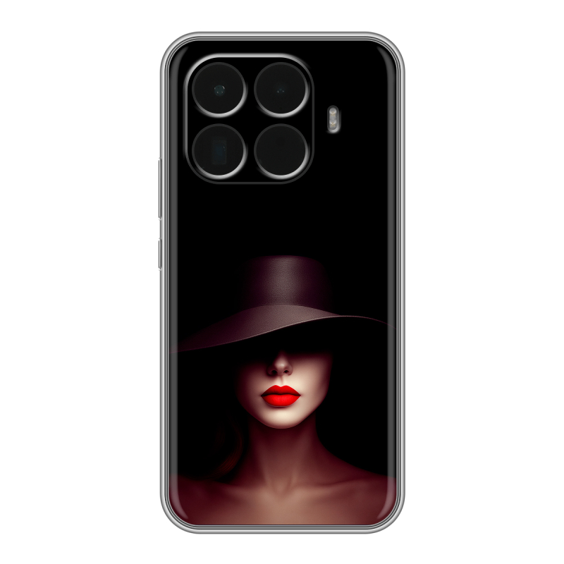 Силиконовый чехол на Xiaomi 15T Pro с принтом Девушка в шляпе Силиконовый чехол на Xiaomi 15T Pro с принтом Девушка в шляпе