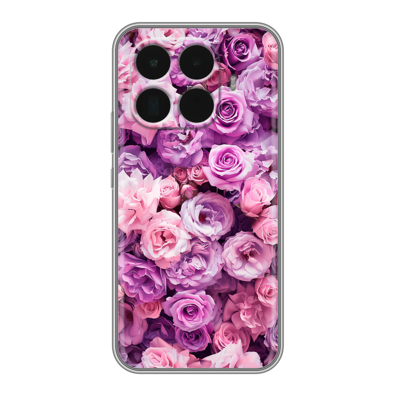 Силиконовый чехол на Xiaomi 15T Pro с принтом лавандовые розы Силиконовый чехол на Xiaomi 15T Pro с принтом лавандовые розы