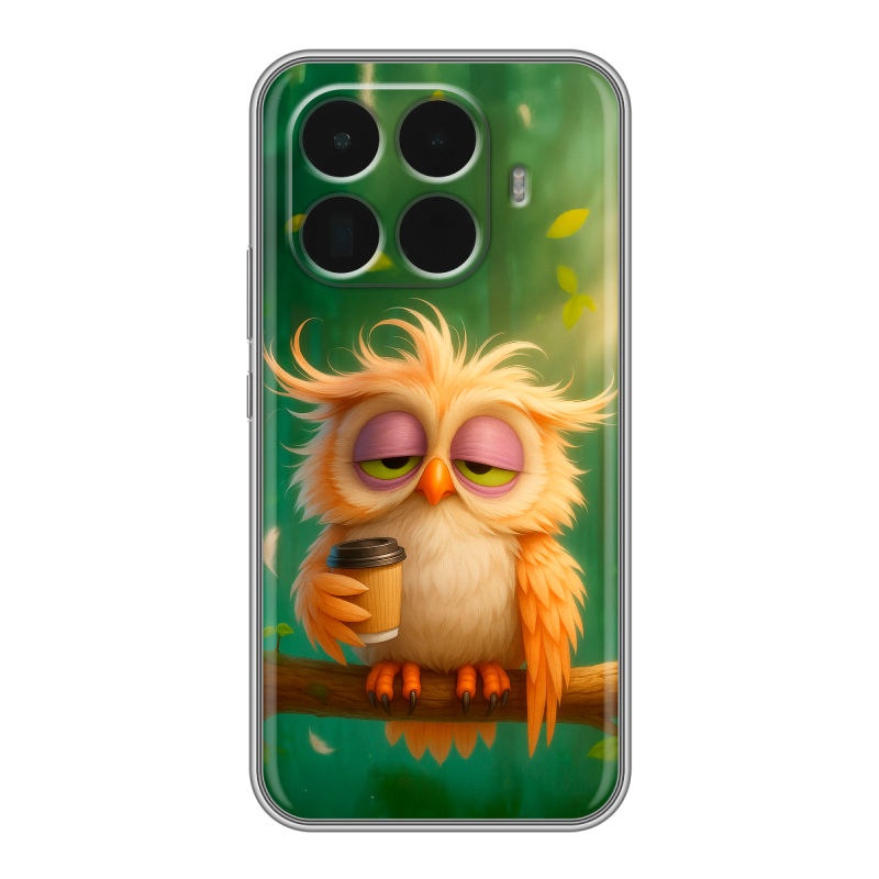 Силиконовый чехол на Xiaomi 15T Pro с принтом сова Силиконовый чехол на Xiaomi 15T Pro с принтом сова