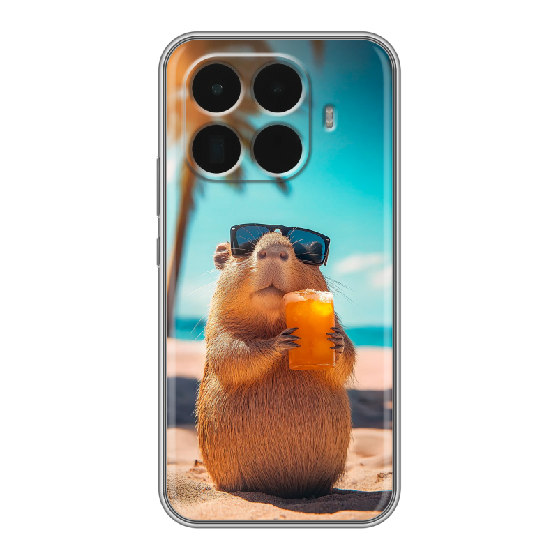 Силиконовый чехол на Xiaomi 15T Pro с принтом Капибара Силиконовый чехол на Xiaomi 15T Pro с принтом Капибара