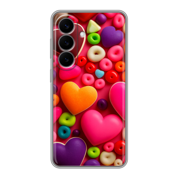 Силиконовый чехол на Samsung Galaxy S26 с принтом Сердечки