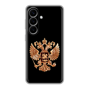 Силиконовый чехол на Samsung Galaxy S26 с принтом Герб России золотой Силиконовый чехол на Samsung Galaxy S26 с принтом Герб России золотой