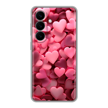 Силиконовый чехол на Samsung Galaxy S26 с принтом розовые сердечки Силиконовый чехол на Samsung Galaxy S26 с принтом розовые сердечки
