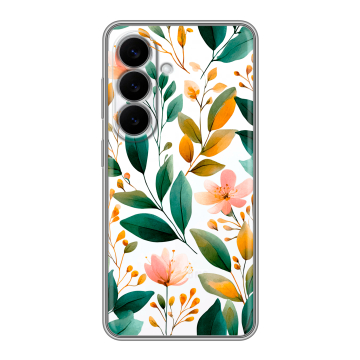 Силиконовый чехол на Samsung Galaxy S26 с принтом Цветы паттерн Силиконовый чехол на Samsung Galaxy S26 с принтом Цветы паттерн