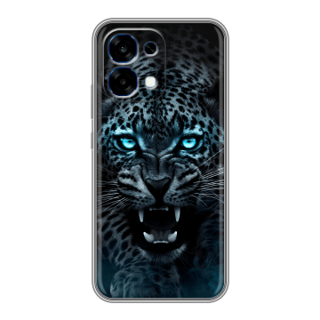 Силиконовый чехол на OPPO A6 Pro с принтом Темный леопард Силиконовый чехол на OPPO A6 Pro с принтом Темный леопард