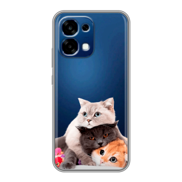 Силиконовый чехол на OPPO A6 Pro с принтом Кошки Силиконовый чехол на OPPO A6 Pro с принтом Кошки