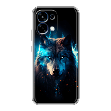 Силиконовый чехол на OPPO A6 Pro с принтом Волк ночной Силиконовый чехол на OPPO A6 Pro с принтом Волк ночной