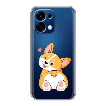 Силиконовый чехол на OPPO A6 Pro с принтом Корги Силиконовый чехол на OPPO A6 Pro с принтом Корги