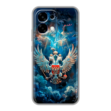 Силиконовый чехол на OPPO A6 Pro с принтом Герб флаг России Силиконовый чехол на OPPO A6 Pro с принтом Герб флаг России