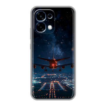 Силиконовый чехол на OPPO A6 Pro с принтом самолет Силиконовый чехол на OPPO A6 Pro с принтом самолет