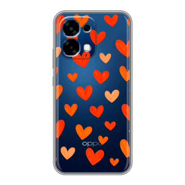 Силиконовый чехол на OPPO A6 Pro с принтом Сердечки