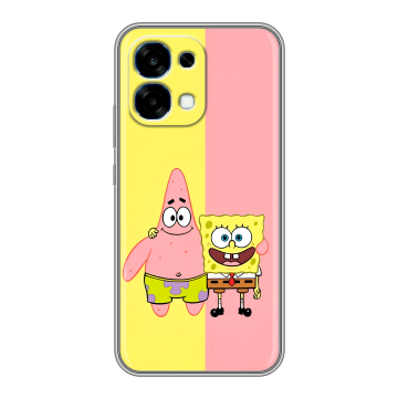 Силиконовый чехол на OPPO A6 Pro с принтом Спанч боб Спанчбоб