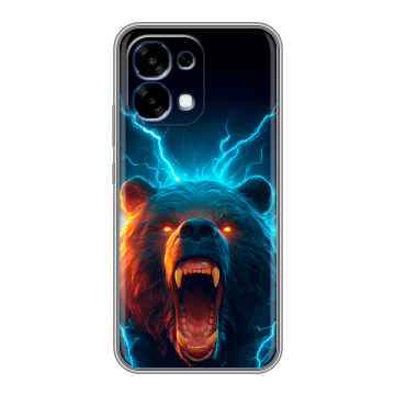 Силиконовый чехол на OPPO A6 Pro с принтом Медведь