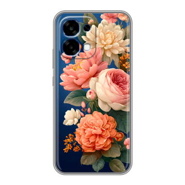 Силиконовый чехол на OPPO A6 Pro с принтом цветы
