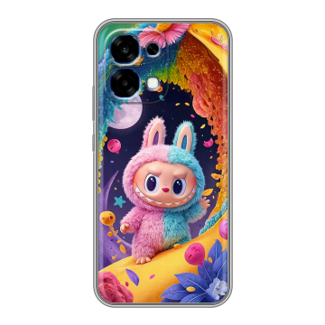 Силиконовый чехол на OPPO A6 Pro с принтом Labubu Лабубу Силиконовый чехол на OPPO A6 Pro с принтом Labubu Лабубу