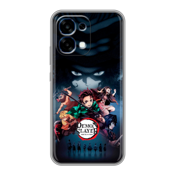 Силиконовый чехол на OPPO A6 Pro с принтом Demon Slayer Клинок рассекающий демонов Силиконовый чехол на OPPO A6 Pro с принтом Demon Slayer Клинок рассекающий демонов