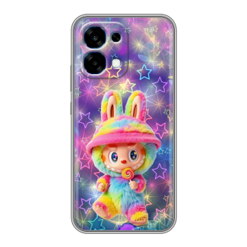 Силиконовый чехол на OPPO A6 Pro с принтом Labubu Лабубу