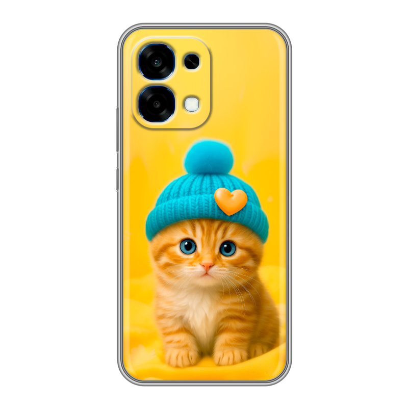 Силиконовый чехол на OPPO A6 Pro с принтом Котенок в шапке Силиконовый чехол на OPPO A6 Pro с принтом Котенок в шапке