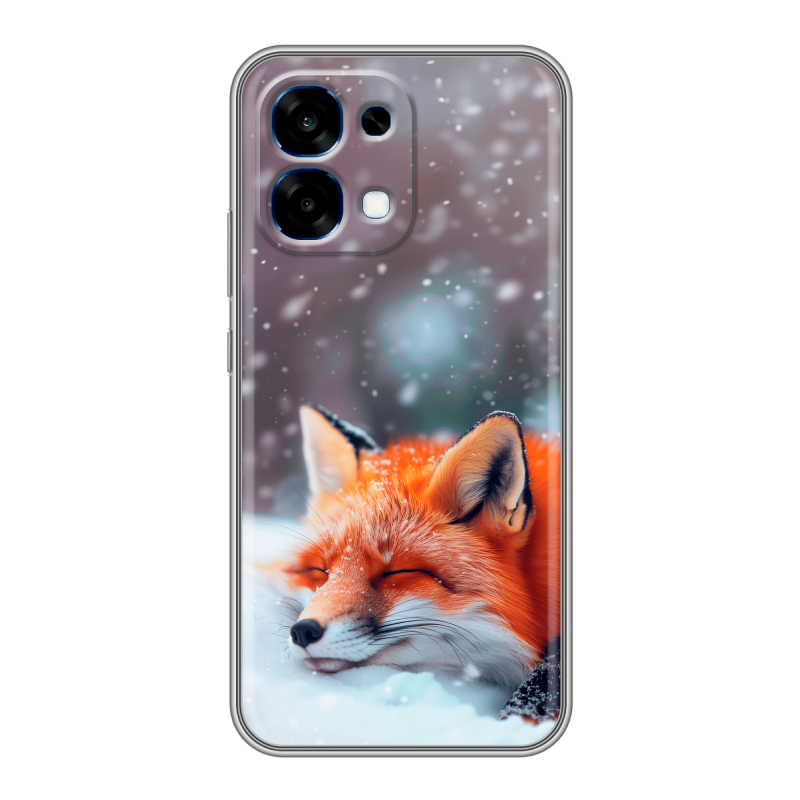 Силиконовый чехол на OPPO A6 Pro с принтом лиса Силиконовый чехол на OPPO A6 Pro с принтом лиса