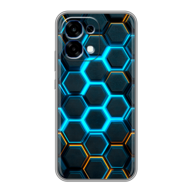 Силиконовый чехол на OPPO A6 Pro с принтом Неоновые соты Силиконовый чехол на OPPO A6 Pro с принтом Неоновые соты