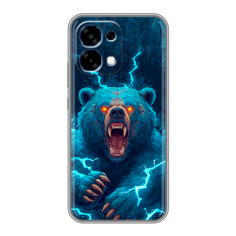 Силиконовый чехол на OPPO A6 Pro с принтом Медведь Силиконовый чехол на OPPO A6 Pro с принтом Медведь