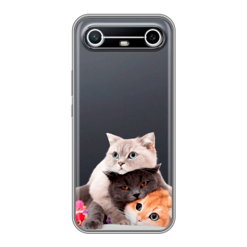 Силиконовый чехол на Tecno Spark Slim с принтом Кошки Силиконовый чехол на Tecno Spark Slim с принтом Кошки