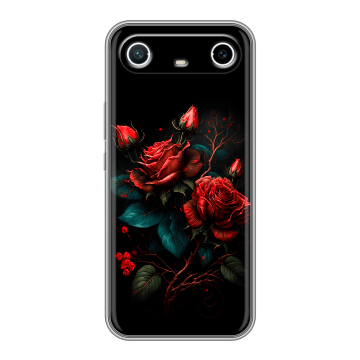 Силиконовый чехол на Tecno Spark Slim с принтом Розы красные Силиконовый чехол на Tecno Spark Slim с принтом Розы красные
