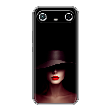 Силиконовый чехол на Tecno Spark Slim с принтом Девушка в шляпе Силиконовый чехол на Tecno Spark Slim с принтом Девушка в шляпе