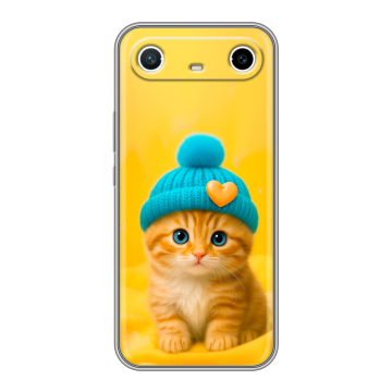 Силиконовый чехол на Tecno Spark Slim с принтом Котенок в шапке Силиконовый чехол на Tecno Spark Slim с принтом Котенок в шапке
