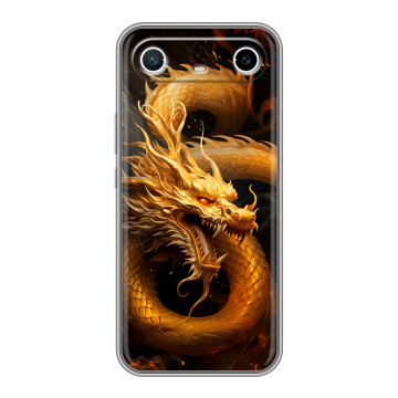Силиконовый чехол на Tecno Spark Slim с принтом Золотой дракон
