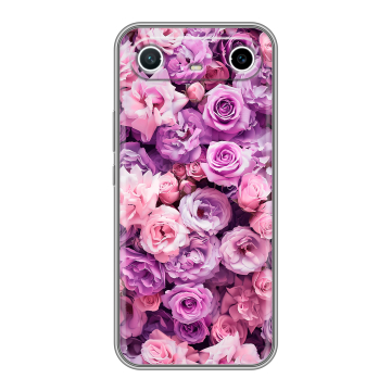 Силиконовый чехол на Tecno Spark Slim с принтом лавандовые розы Силиконовый чехол на Tecno Spark Slim с принтом лавандовые розы