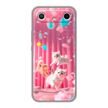 Силиконовый чехол на Tecno Spark Slim с принтом милые котики Силиконовый чехол на Tecno Spark Slim с принтом милые котики
