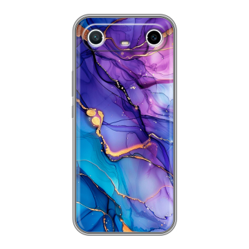 Силиконовый чехол на Tecno Spark Slim с принтом синий мрамор Силиконовый чехол на Tecno Spark Slim с принтом синий мрамор